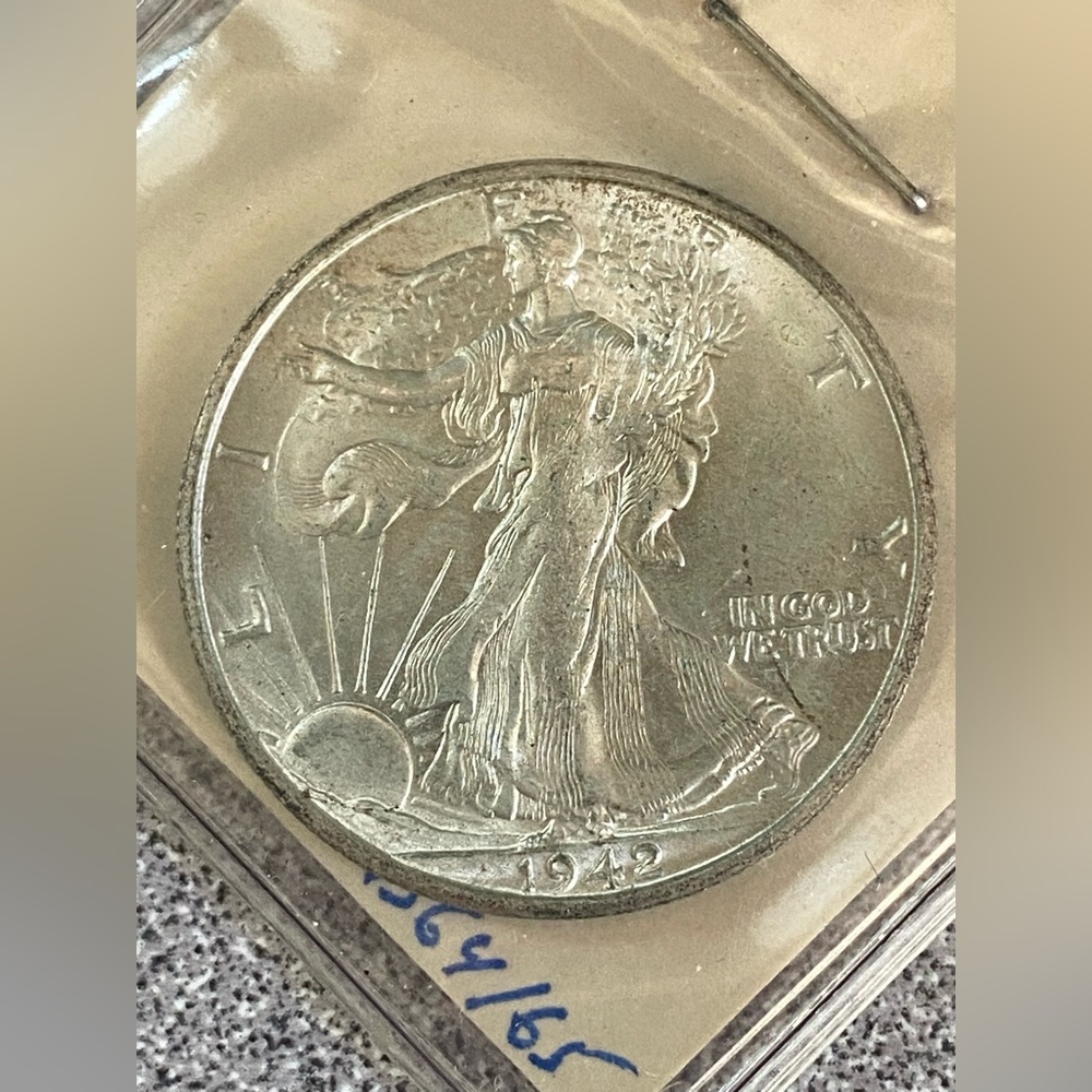 1942-S Walking Liberty Half Dollar Coin - Picture 14 of 16